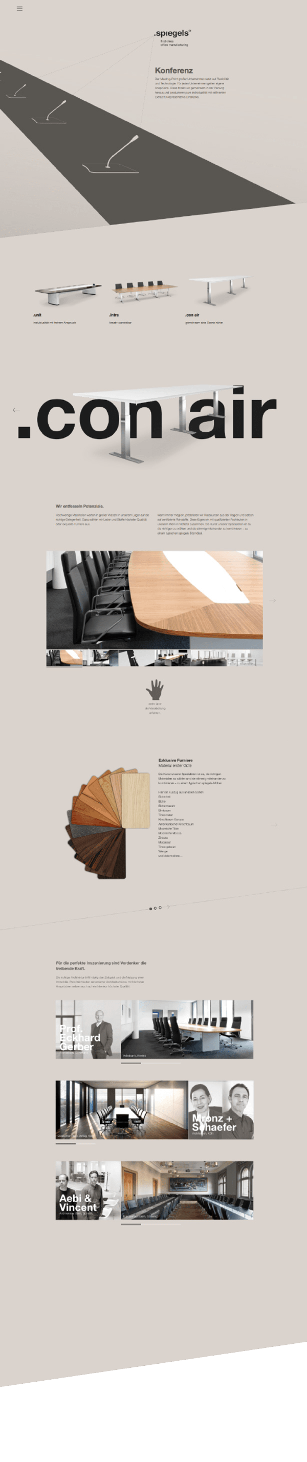 Website/Produkt Konferenz – Spiegels First Class Office Manufacturing