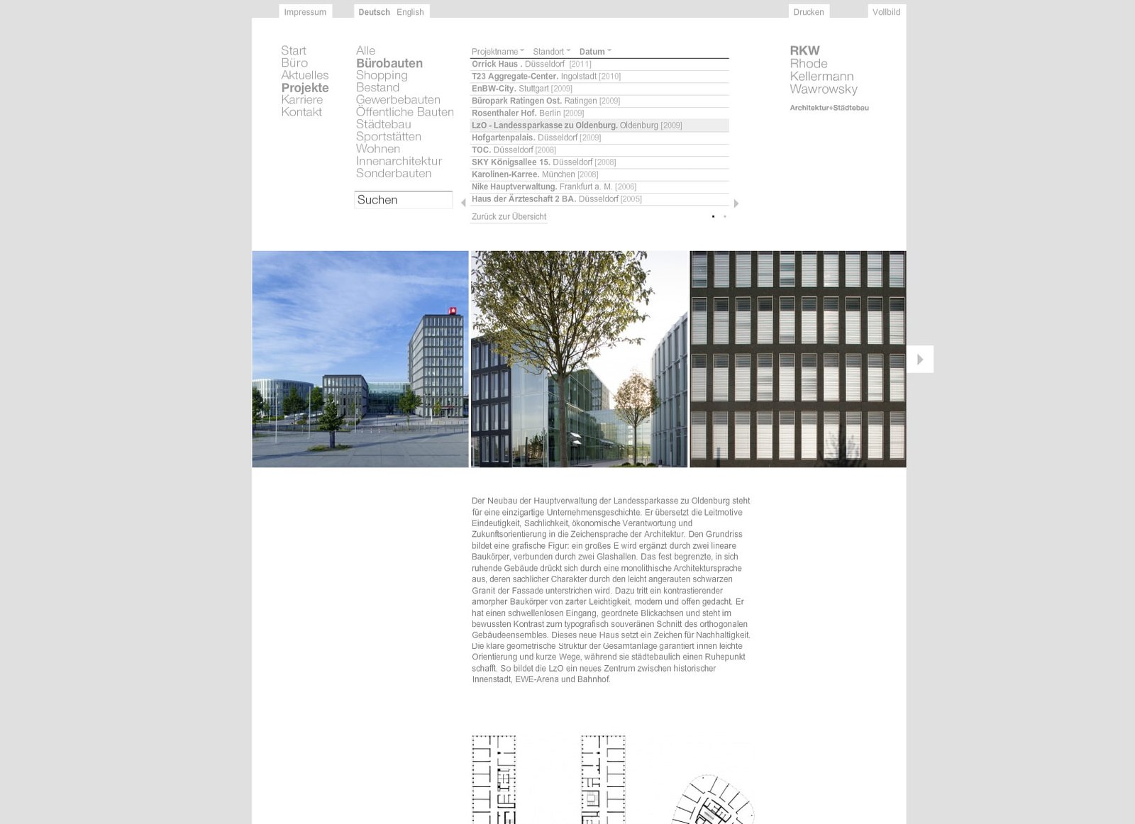 Internetauftritt RKW Architektur – ZWEIPRO Werbeagentur für Architekten